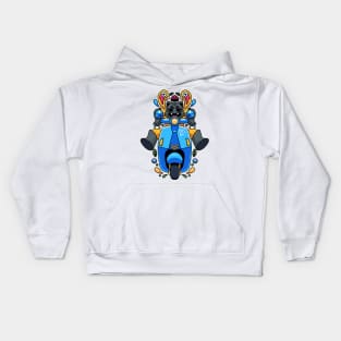 Cat Riding Scooter Kids Hoodie